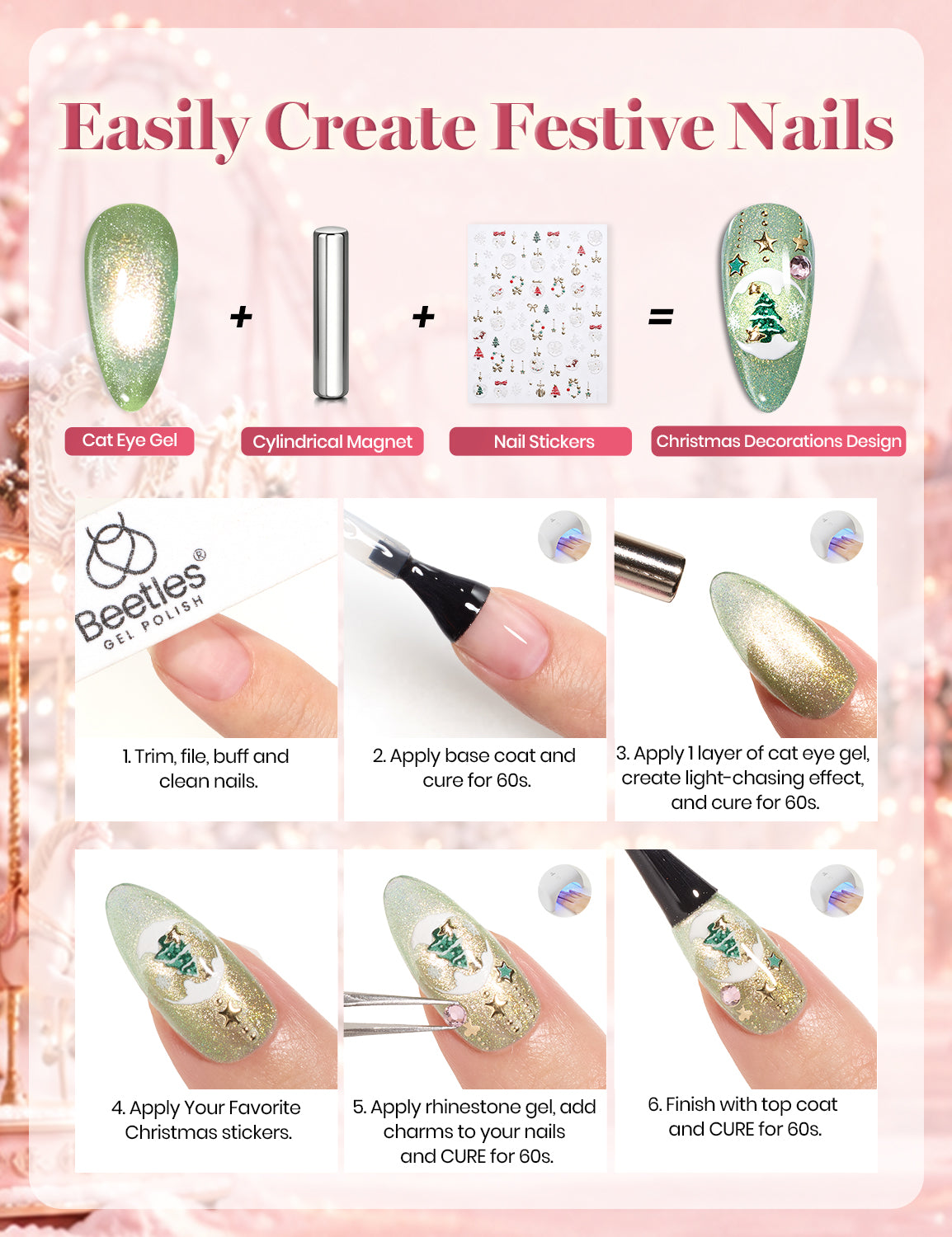 Beetles 2026 Advent Calendar Winter Wonderland 24 Colors Christmas Gift Box HEMA Free TPO Free Gel Polish Kit