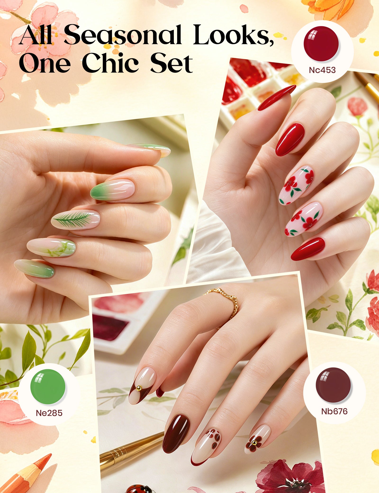 Year-Round Blossom | 30 Trending Colorful Colors HEMA Free & TPO Free Runway Palette 10ml Gel Polish Set