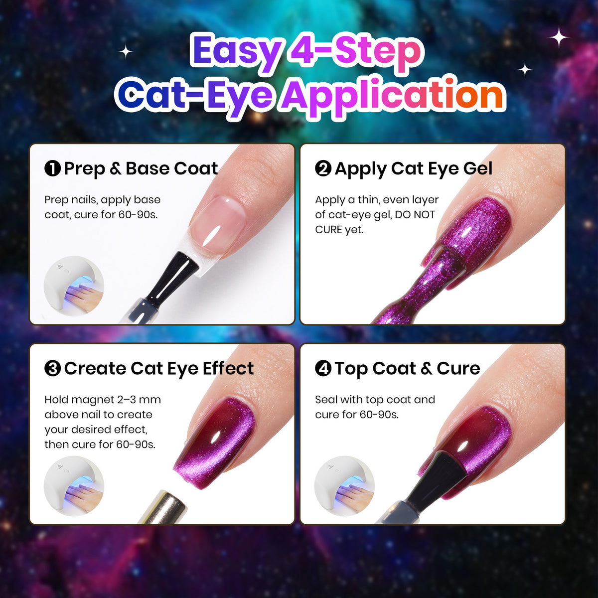 Beetles Stellar Drift Halloween Nails 20 Colors Cat Eye Gel Nail Polish Set Hema Free & TPO Free
