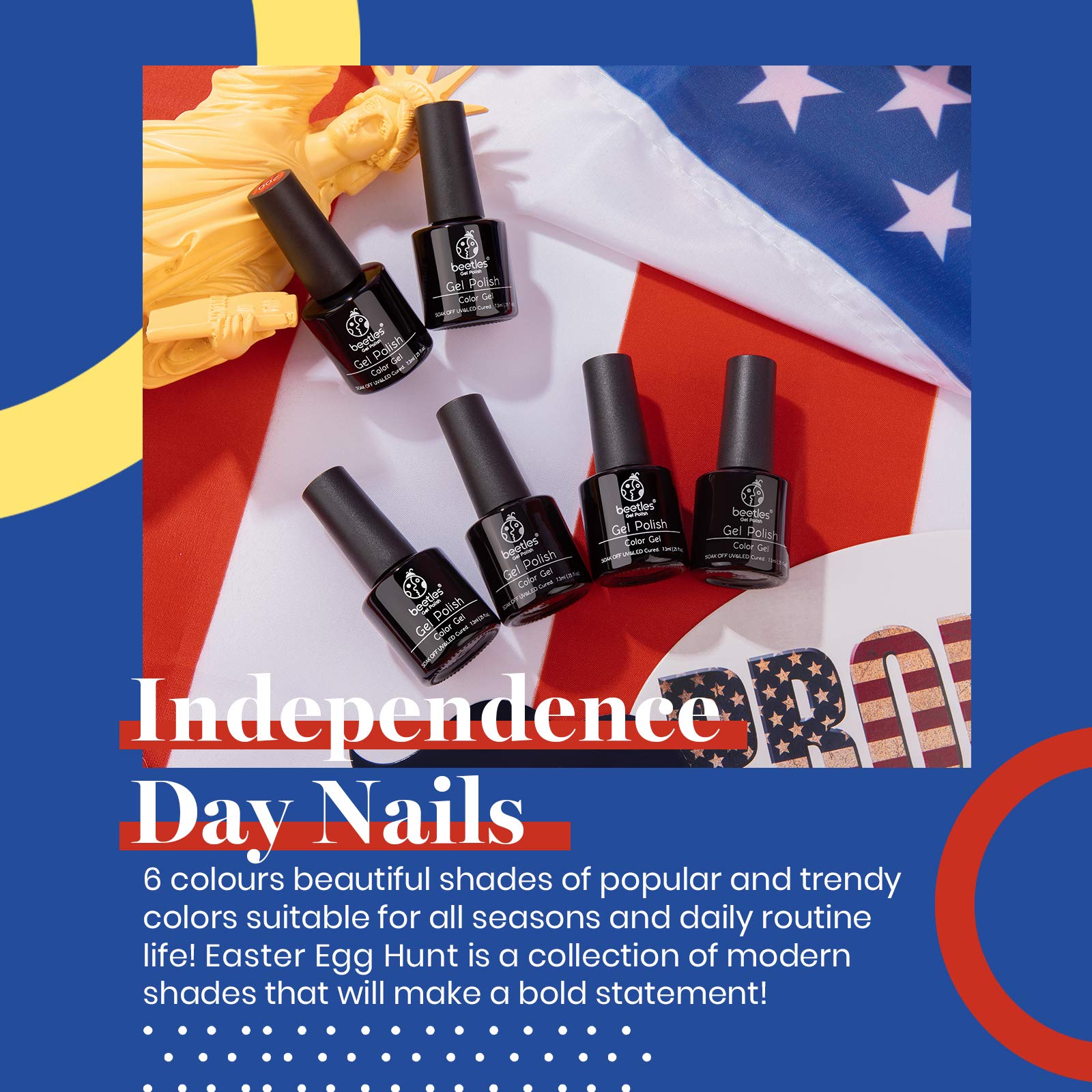 Red Blue White | Gel Polish 6 Colors Set