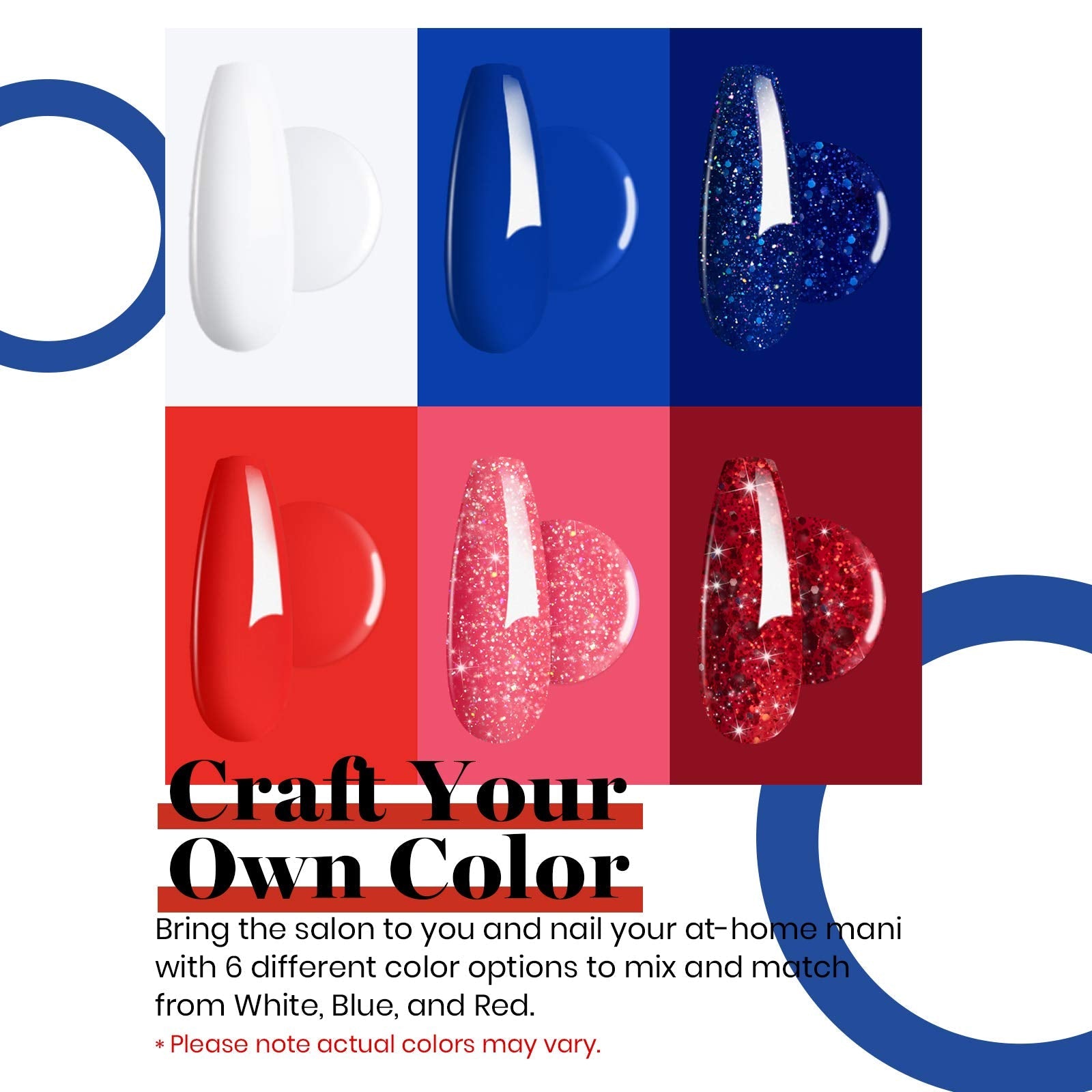 Red Blue White | Gel Polish 6 Colors Set