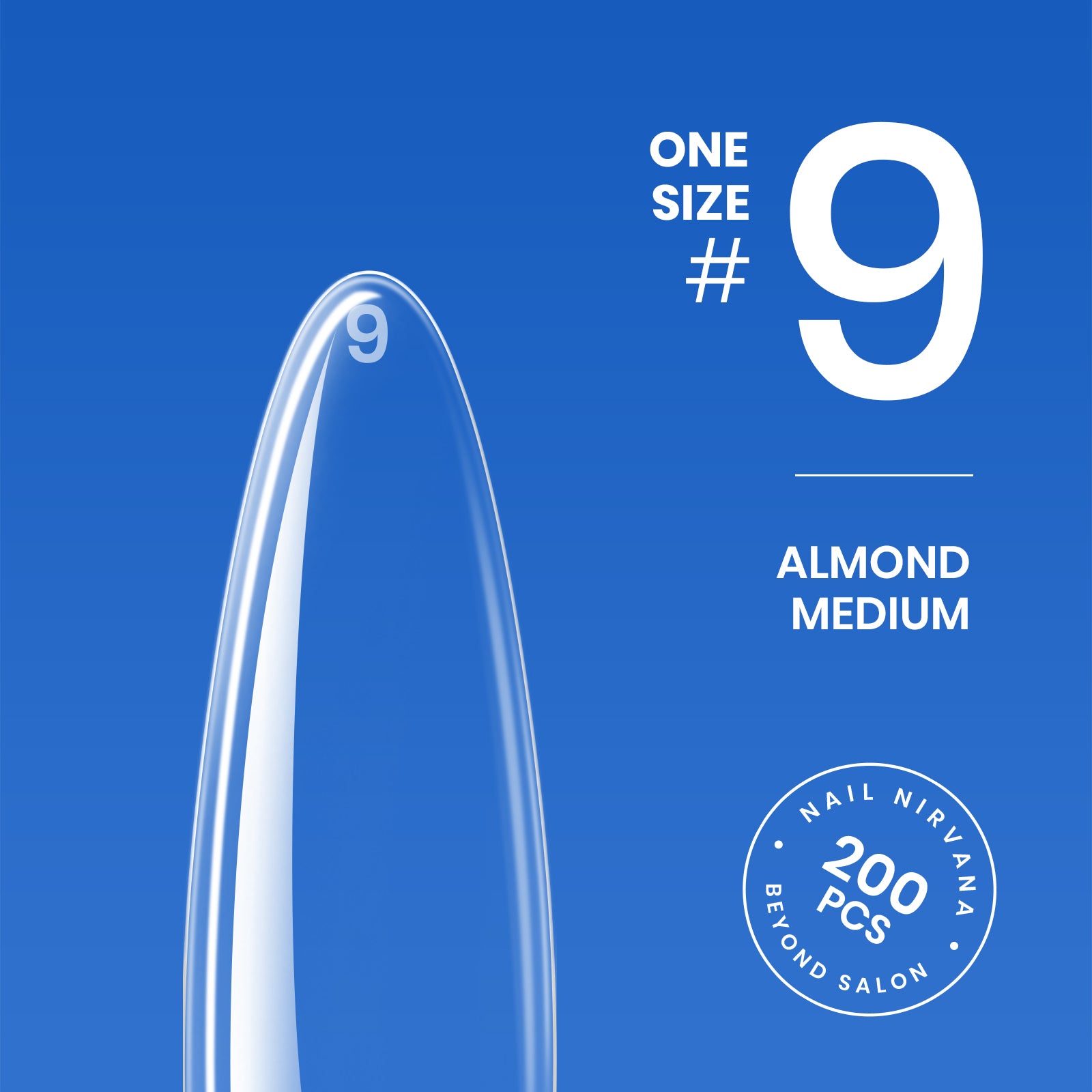 Beetles Gel Tips Refill Pack Medium Almond Shape, 200pcs Number 0 Separate Size Pre-shaped Clear Full Cover False Nails, Easy Nail Extensions Acrylic Nails False Press on Nail Tips