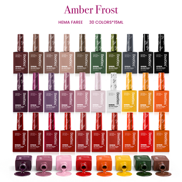 (Each 15ml) Amber Frost- Beetles 30 Colors HEMA Free Autumn Winter Nails Gel Polish Set