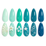 Beetles Ocean Haven 6 Colors Blue Gel Nail Polish Kit Summer Nails Beach Vacation