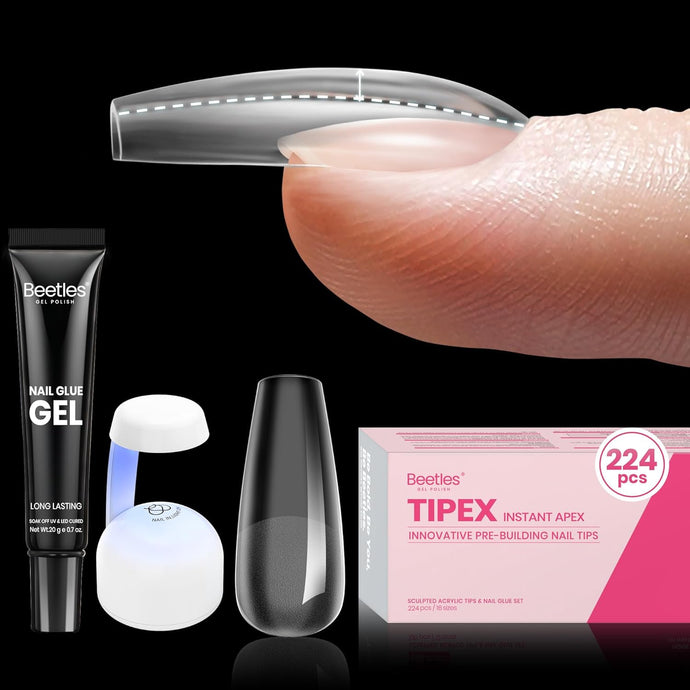 Tipex Medium Coffin Half Matte Nail Tips Kit | 224pcs – Beetles Gel Polish