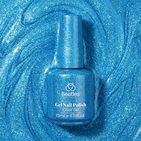 Stellar Whisper Nails  - 15ML Blue Glass Cat Eye Glitter Magnetic Gel Polish
