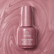 Sunlit Champagne  - 15ML Peach Pink Glass Cat Eye with Gold Powder Magnetic Glitter Gel Polish
