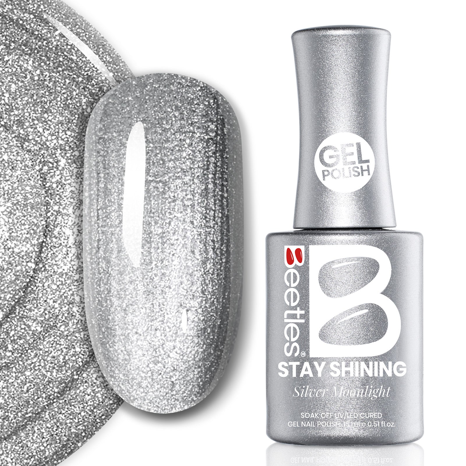 Beetles Gel Polish Silver Moonlight - 15ml of Night Serenity