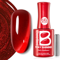 Beetles Stay Shining Gel Polish Ruby Radiance-15ml of Luxury Glow Christmas Nails