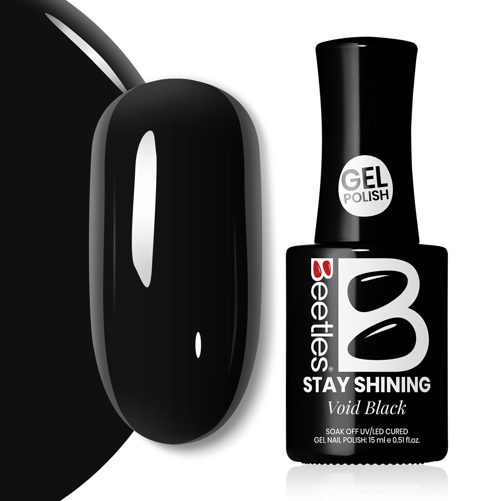 Beetles Gel Polish Void Black - 15ml of Deep Mystique
