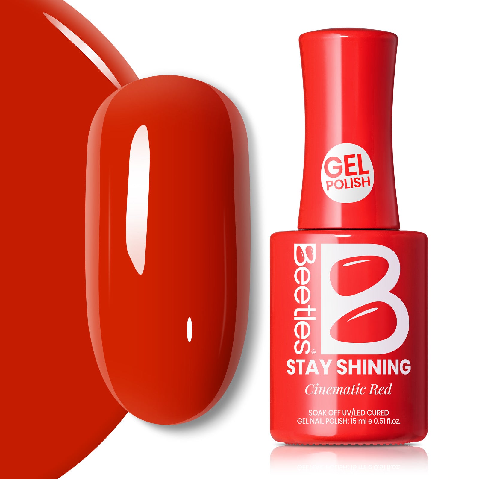 Beetles Stay Shining Gel Polish Cinematic Red - 15ml of Vivid Pulse ...