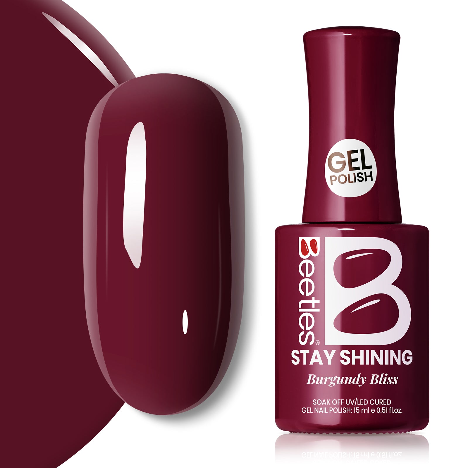 Beetles Gel Polish Burgundy Bliss - 15ml of Rich Escape