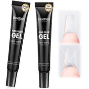 Beetles 2Pcs 20g Nail Glue Gel, No Wipe, Hands-Free Tipex Solid Nail Glue Gel