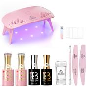 Beetles Stay Shining Soft Serenity HEMA-FREE TPO FREE Gel Nail Kit with UV Light, DIY Salon-Quality at Home