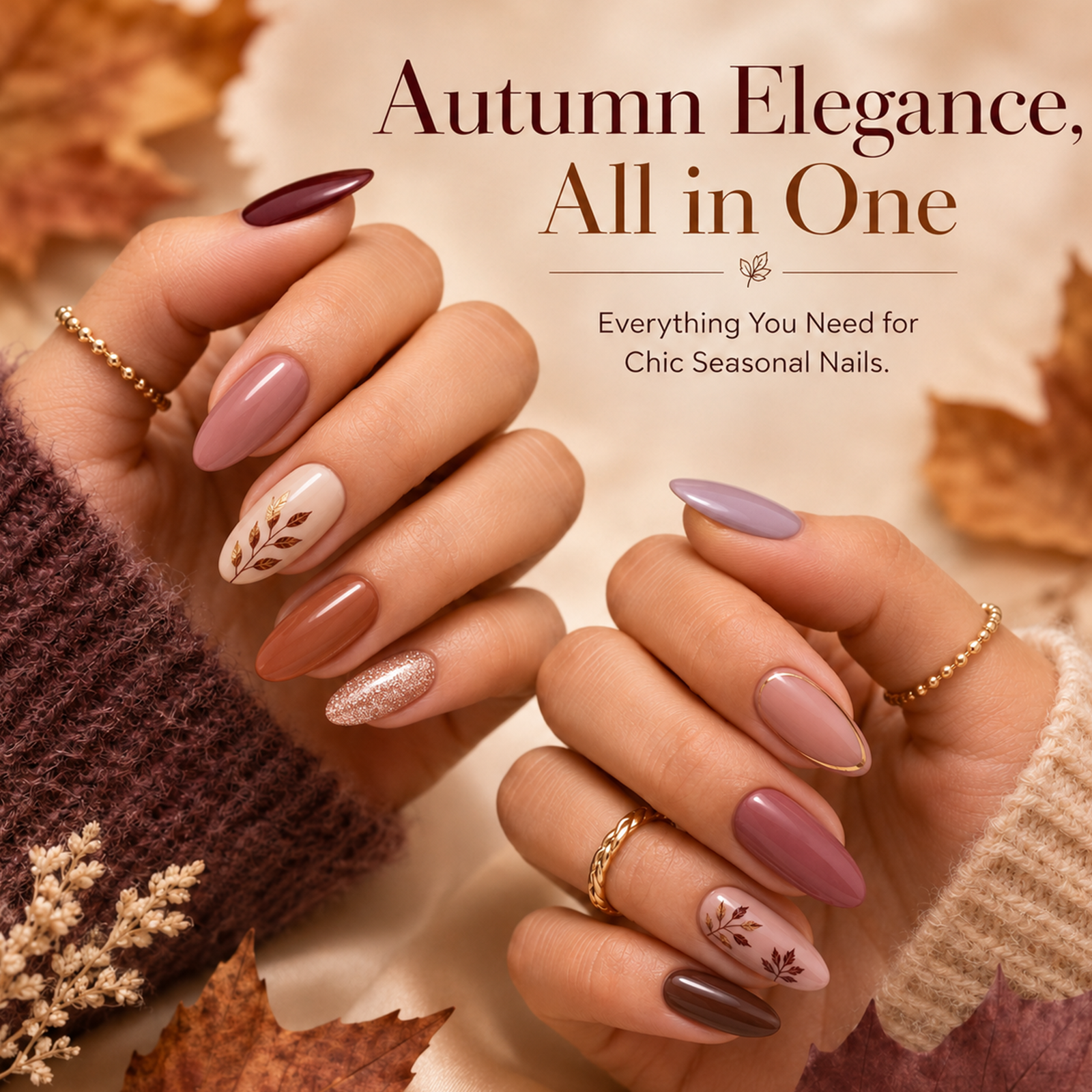 (Each 15ml) Autumn Afterglow - Beetles 24 Colors Autumn Winter Nails Gel Polish Set With Display Color Card