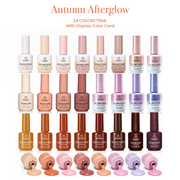 (Each 15ml) Autumn Afterglow - Beetles 24 Colors Autumn Winter Nails Gel Polish Set With Display Color Card