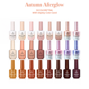 (Each 15ml) Autumn Afterglow - Beetles 24 Colors Autumn Winter Nails Gel Polish Set With Display Color Card