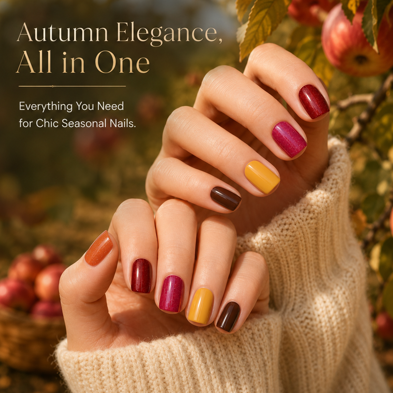 (Each 15ml) Golden Ember - Beetles 23 Colors +1 Blooming Gel Autumn Nails Cat Eye Gel Polish Set With Display Color Card