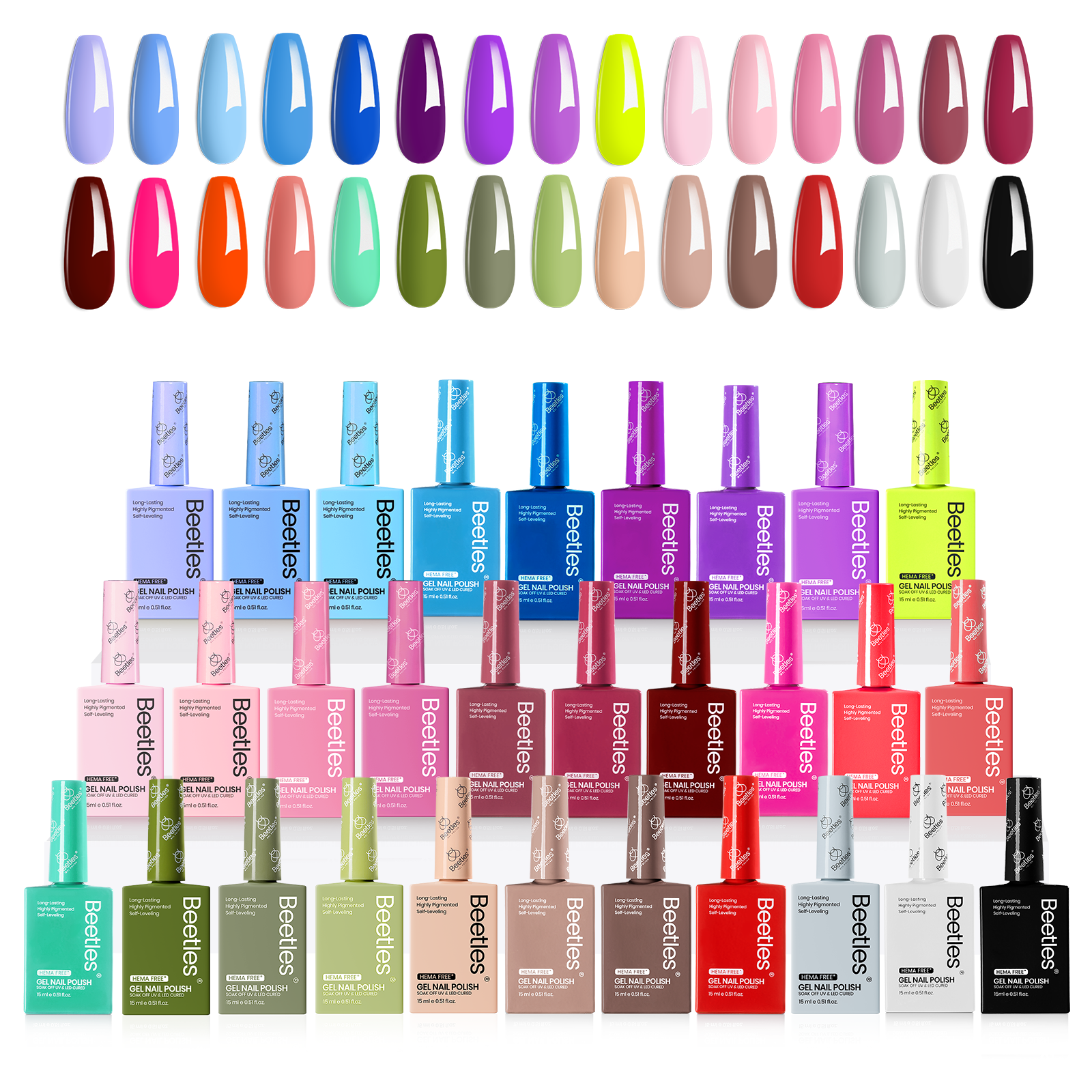 (Each 15ml) Dream Canvas- Beetles 30 Colors HEMA Free Gel Polish Set