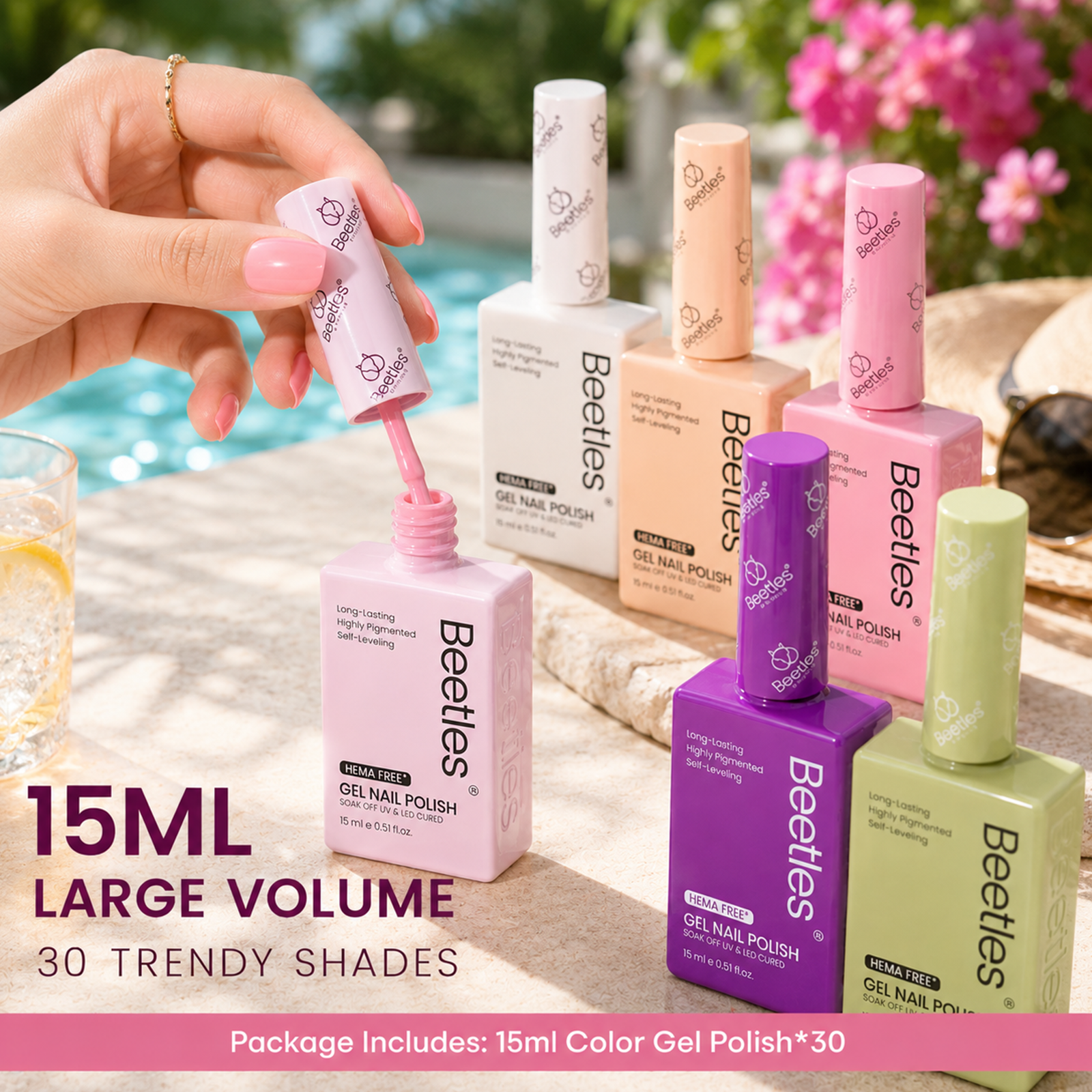 (Each 15ml) Dream Canvas- Beetles 30 Colors HEMA Free Gel Polish Set