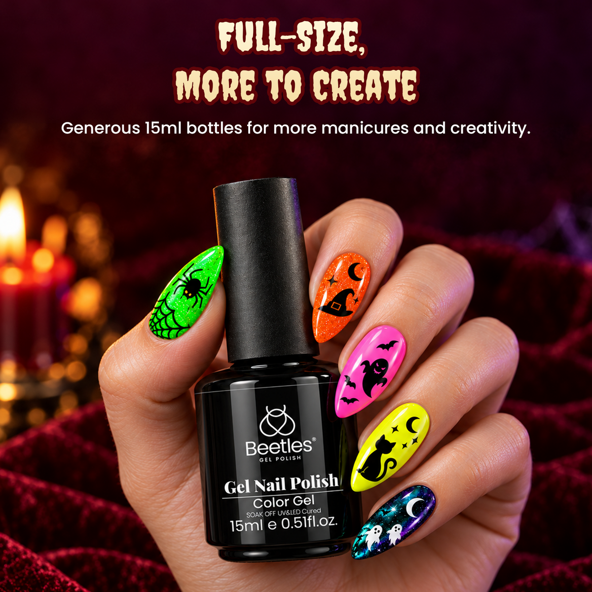Beetles Haunted Carnival 6 Colors Gel Nail Polish Set 15ML Halloween Nails