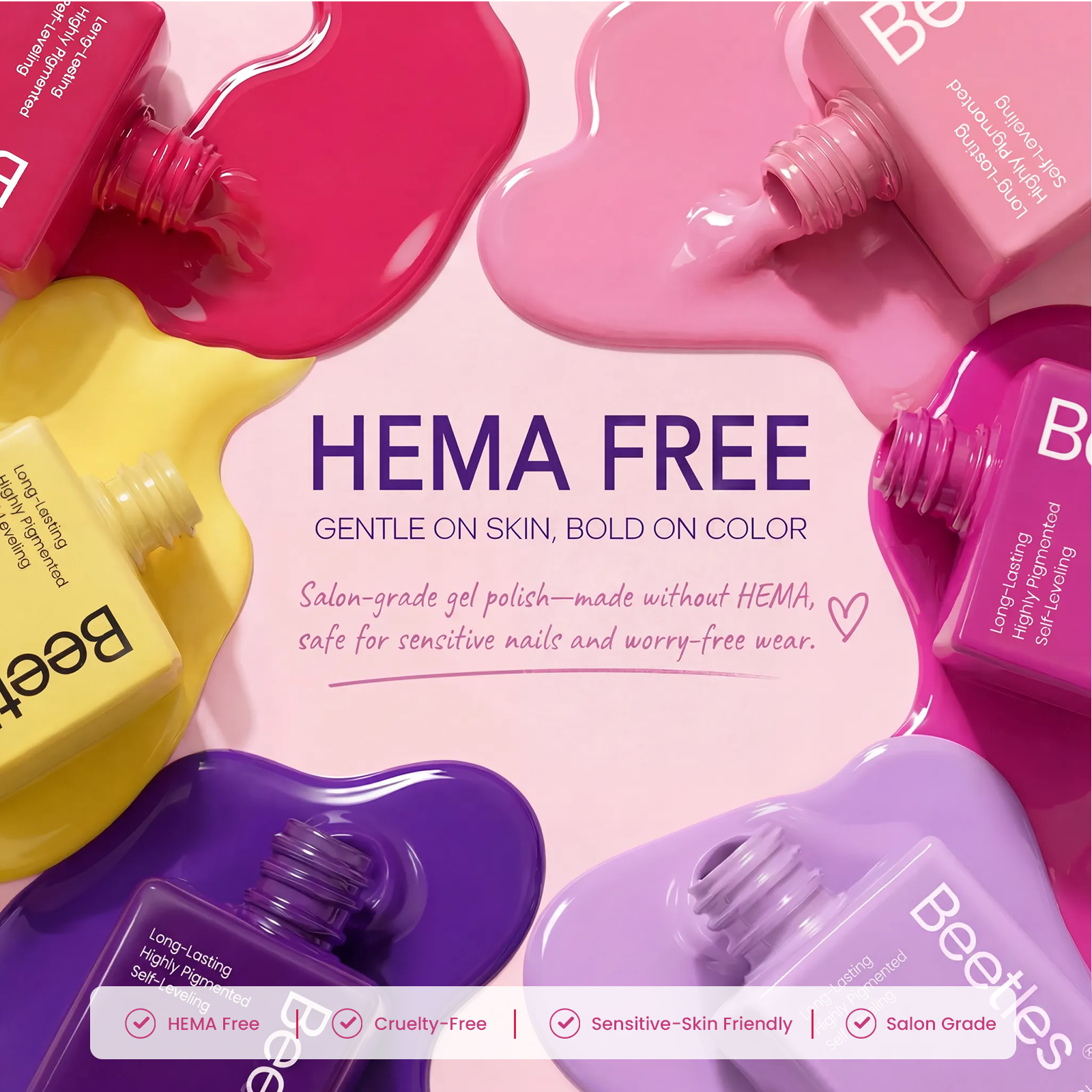 (Each 15ml) Summer Tide - Beetles 30 Colors HEMA Free Summer Nails Gel Polish Set