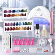 Beetles Gel Nail Starter Kit With Nail Drill & Lamp 35 Colors Gel Fall Nails HEMA Free & TPO Free
