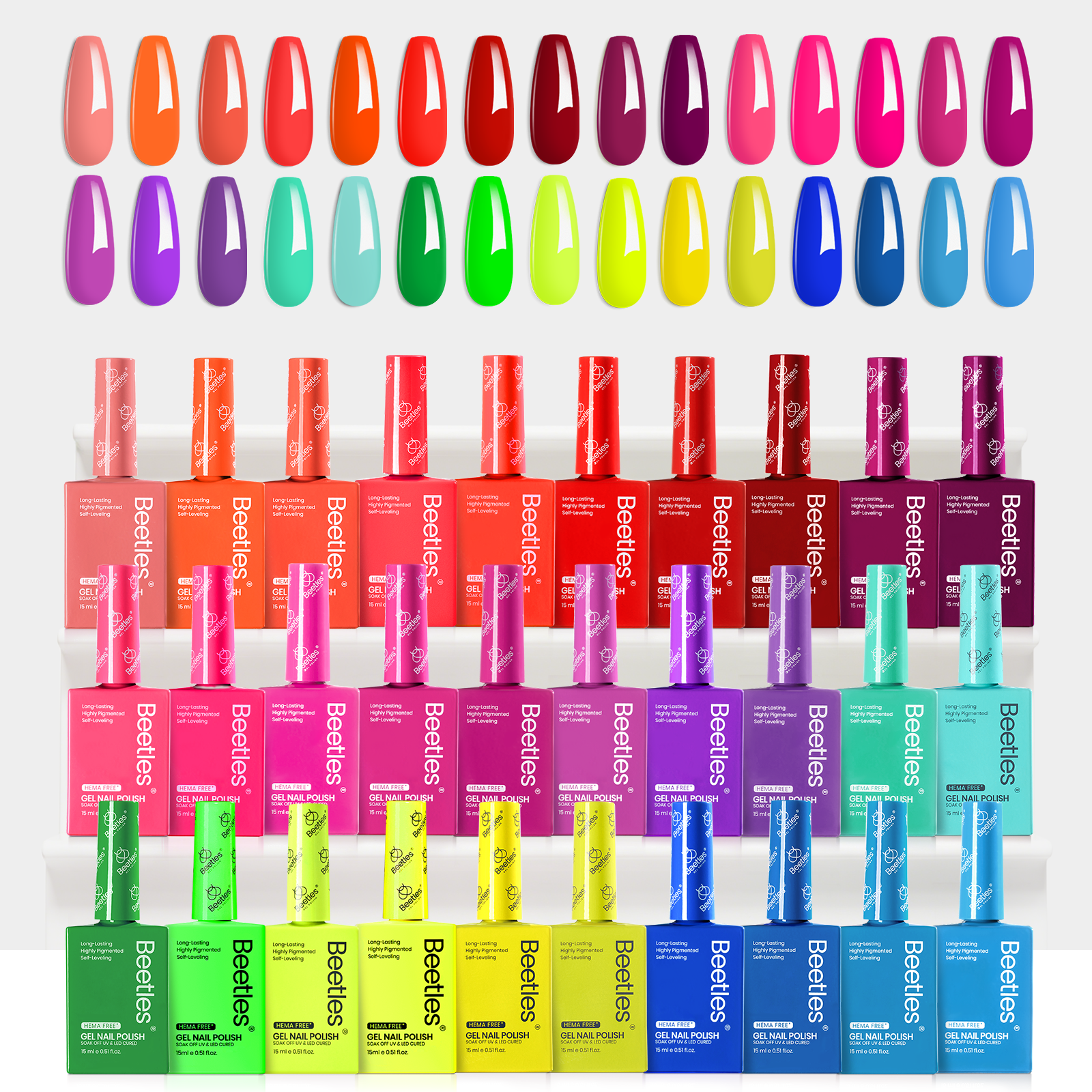 (Each 15ml)Cotton Bloom - Beetles 30 Colors HEMA Free Summer Nails Gel Polish Set