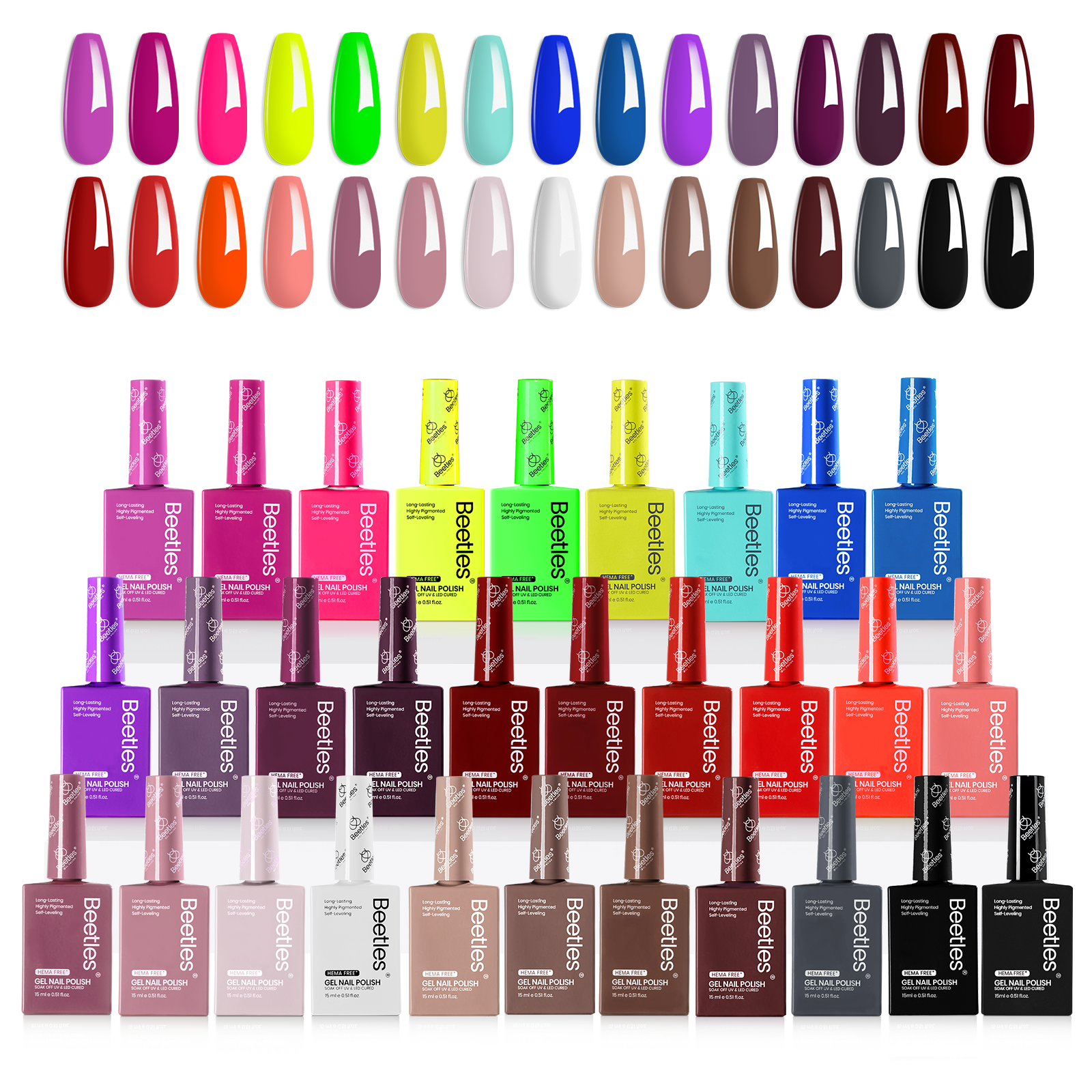 (Each 15ml) Winter Bloom- Beetles 30 Colors HEMA Free Gel Polish Set Autumn Winter Nails