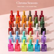 (Each 15ml) Chroma Seasons- Beetles 30 Colors HEMA Free Summer Nails Gel Polish Set