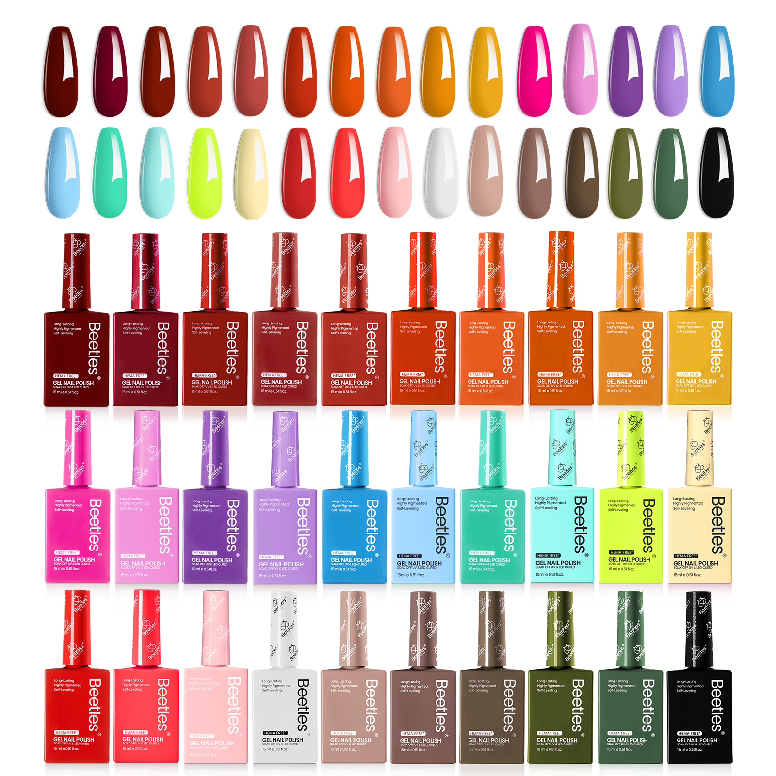(Each 15ml)Arctic Bloom- Beetles 30 Colors HEMA Free Gel Polish Set All Season Nails