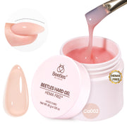 Beetles Hard Gel for Nails HEMA-Free, 1.06 oz 9 in 1 Nude Building Gel for Extension Sculpting & Strengthen, High Hardness Nails for Manicurist Women, UV LED Lamp Cured