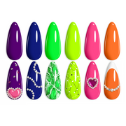 Rainbow Fluorescence | 6 Colors Gel Polish Set