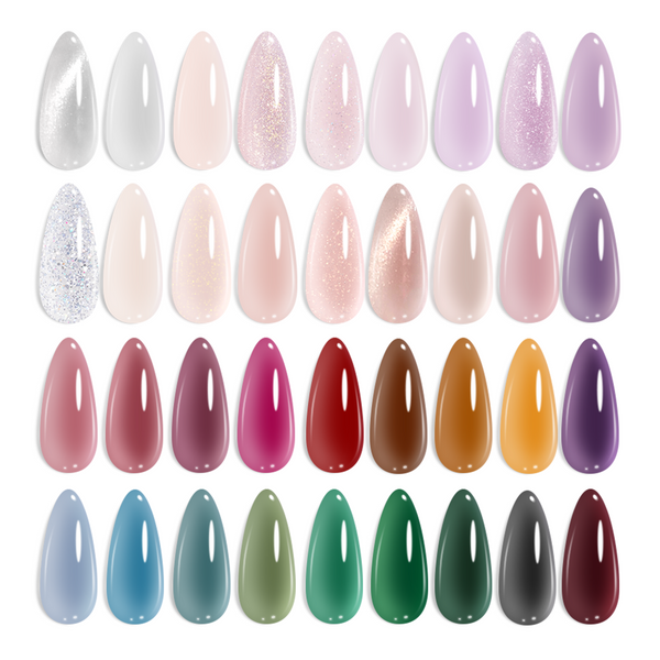 Crystal Ice Collection Nails- Jelly Cat Eye Glitter 36 Gel Colors Kits