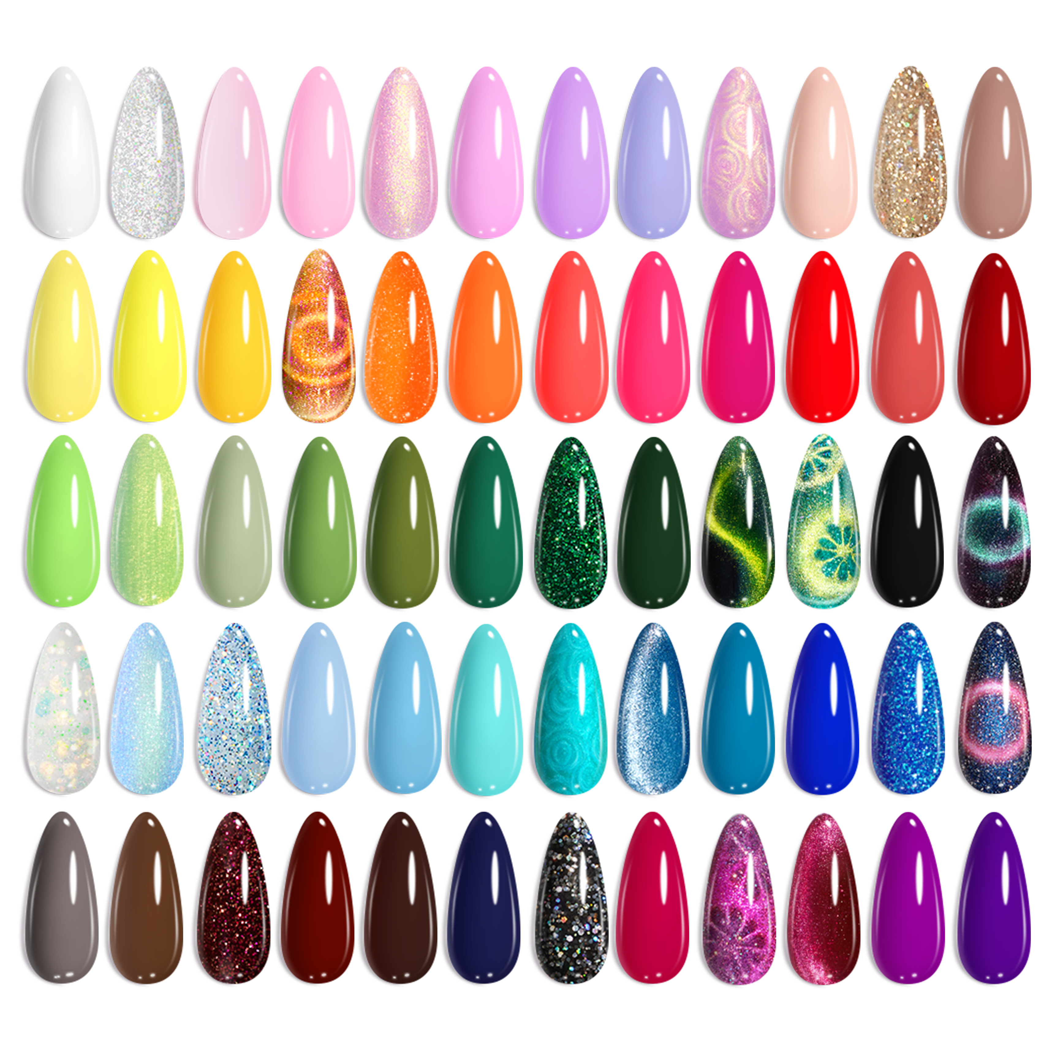 (Free Storage Bag) 60 Colors 77 Pcs Summer Nails Perfect Gift Set - World Travel Collection
