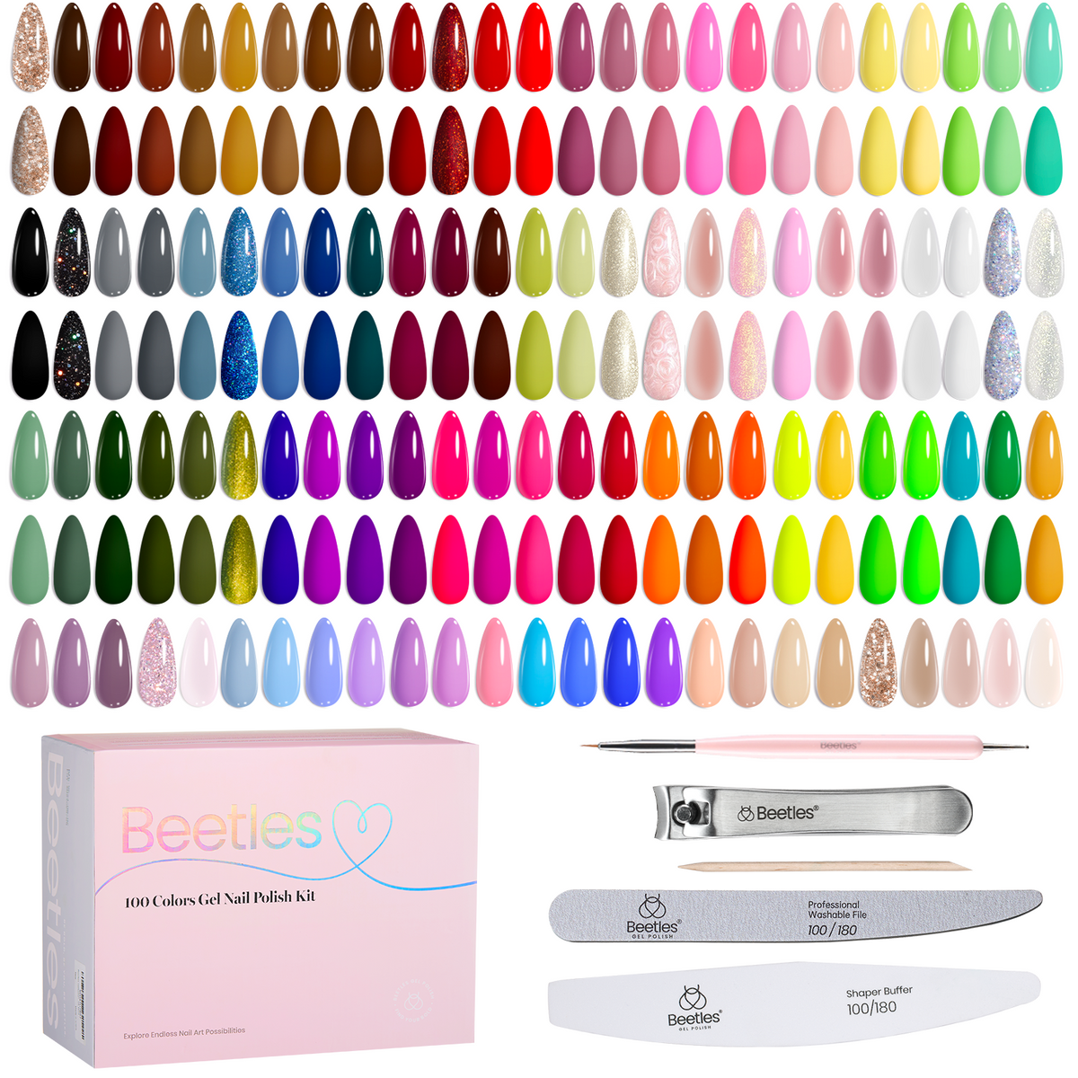 100 Colors Nails 110 PCS Perfect Gift Set All Season