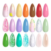 Embrace Nature With Dried Flower And Gold Foil- 20 Colors Gel Nail Polish Summer Nails Set