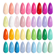 Petal Symphony - 36 Nail Pastel Glitter Neon Rainbow Bright Gel Polish Summer Nails Colors
