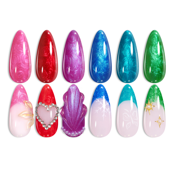 Mystic Flow - 6 Colors Pearlescent Shell Thread Gel Polish Set