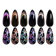 Enchanted Spectrum Winter Nails - Chameleon Galaxy Cat Eyes 6 Colors Gel Polish Set