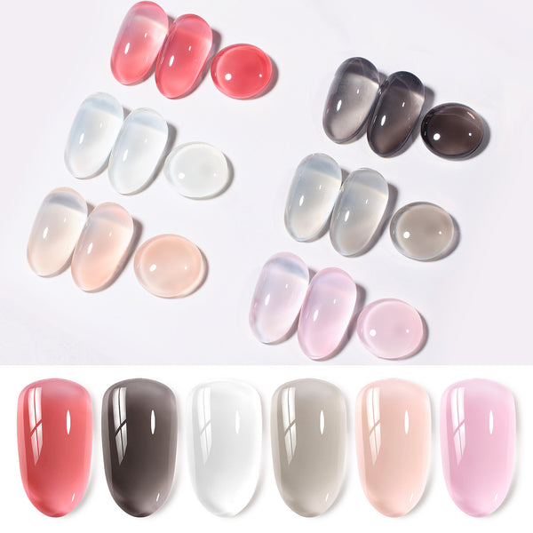 Unfading Glow Winter Valentines Nails - 6 Colors Gel Polish Set