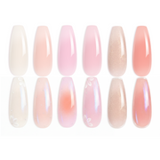 Peach Sparkle | Color Base Spring Nails Nude Ge Gel Polish 6 Colors Set