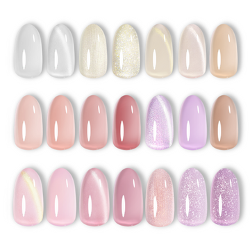 Glowy Grace - 20 Colors Nails Pink Jelly Glitter Cat Eye Nude Gel Nail Polish Kit