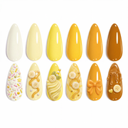Lemon Whispers - 6 Colors Fall Gel Nail Polish Set Kit