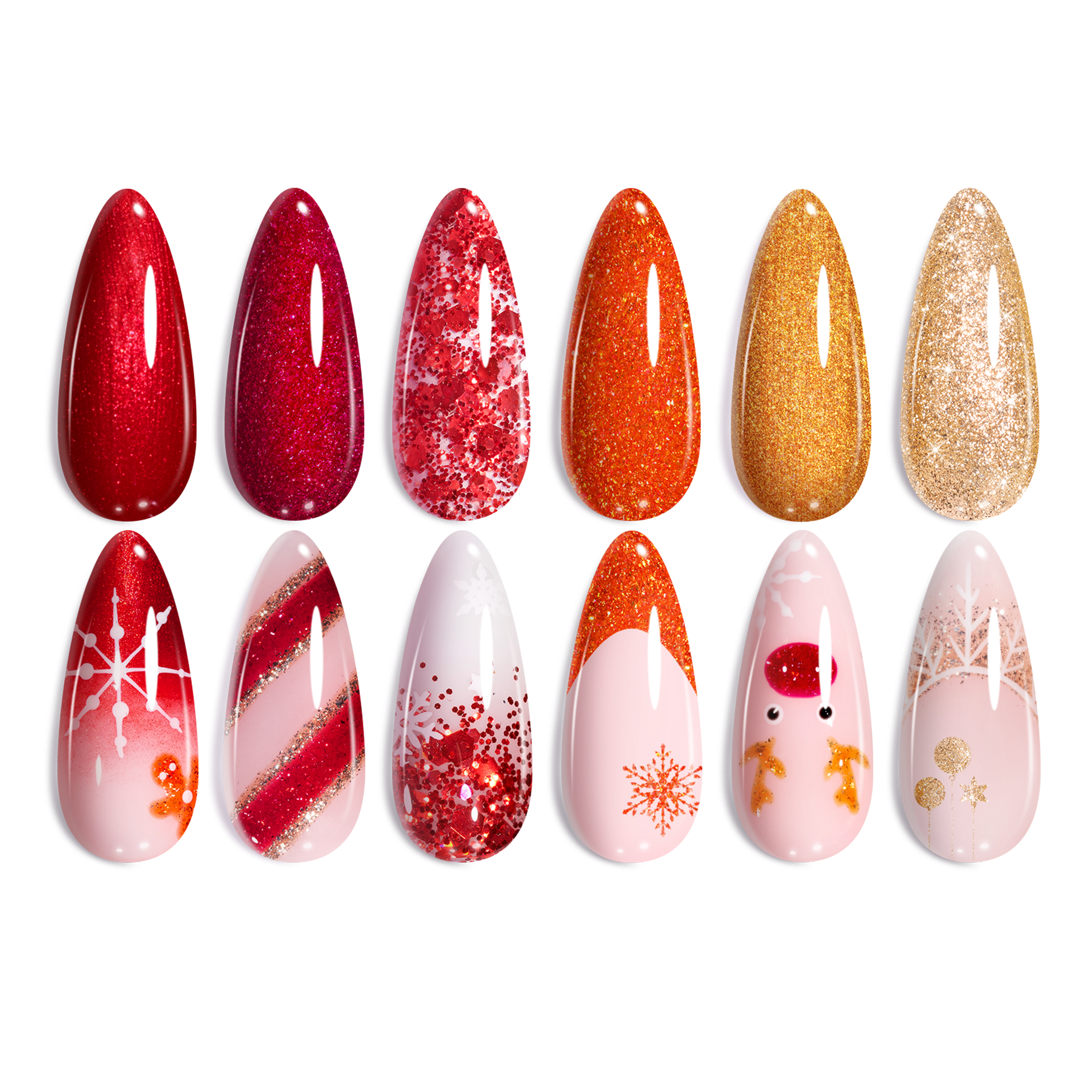 Passion Rush - 6 Colors Autumn Glitter Shimmer Gel Nails Polish Set