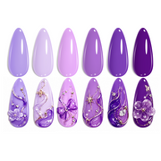 Violet Letter -  6 Colors Light and Dark Purple Colors Gel Nail Set Polish