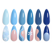 Ocean Range Nails  - 6 Colors Light Baby Dark Navy Blue Gel Polish Set