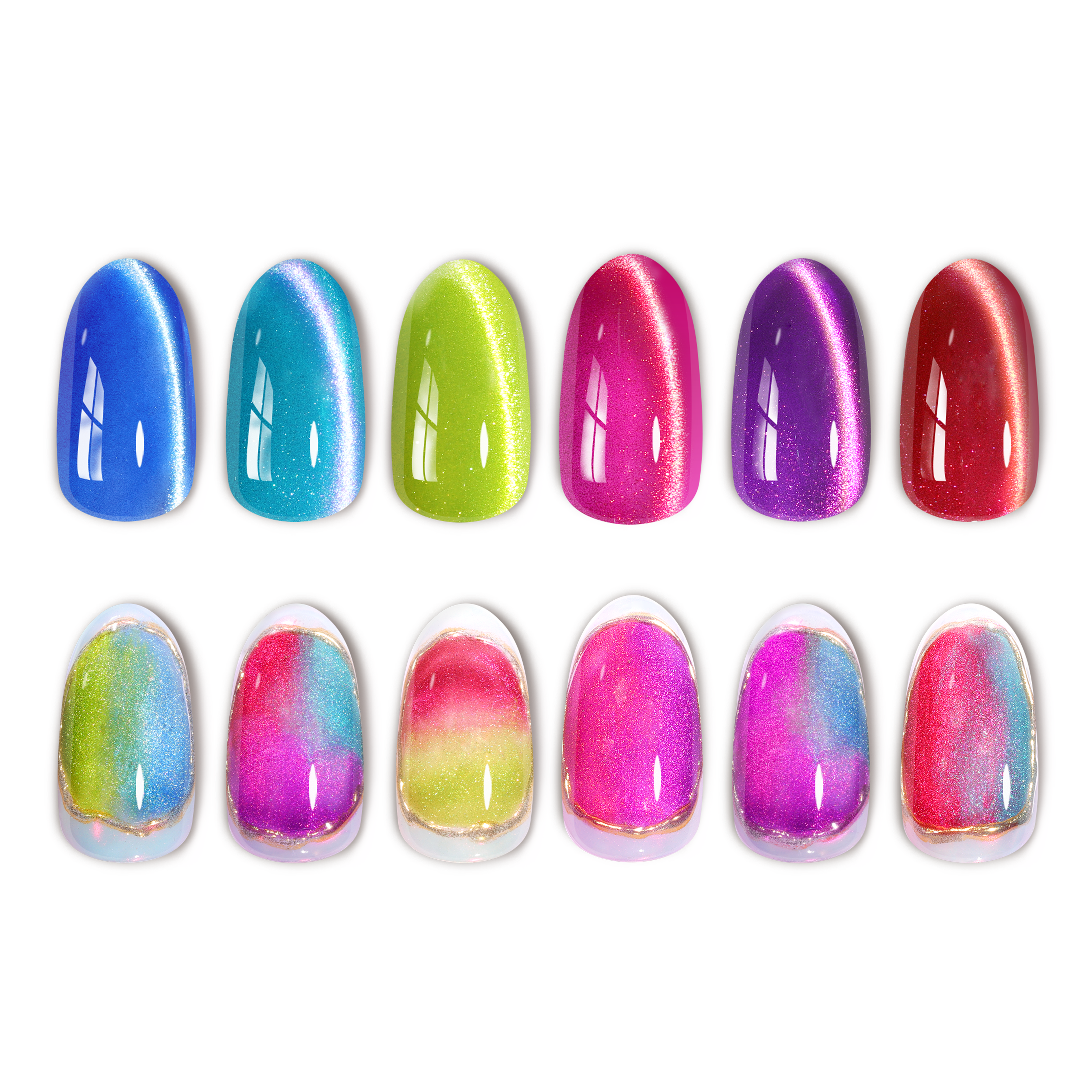 Beetles Gel Polish Fairy Prism Cat Eye Gel Nail Polish Set - 6 Colors Glitter Pink Purple Christmas Gel Nail Kit