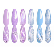 Beetles Purple Gel Nail Polish Set - Spring Nails Dreamscape Wander 6 Colors Purple Glitter Shimmer Cat Eye Gel Polish Kit