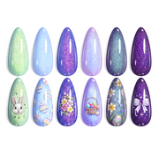 Beetles Glitter Gel Polish Set – Kaleido Galaxy 6 Colors Easter Shimmer Chameleon Blue Green Purple UV LED Gel Nail Polish Sparkly Nail Gel Kit